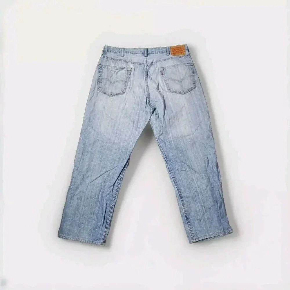 Levis Men Size 38 x 29 Jeans 550 Relaxed Fit Pants Cotton Light Wash Denim - Picture 2 of 8